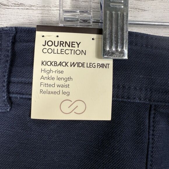 Calia kickback wide leg pant relaxed fit womens 16 navy blue high rise NEW - Picture 3 of 7